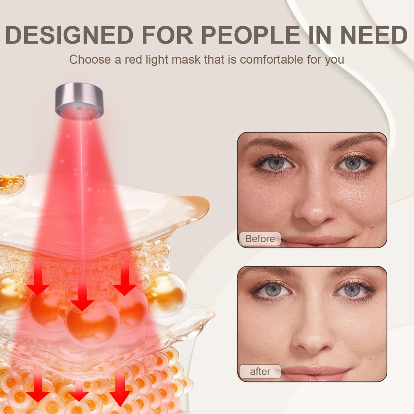 Hottoerak Red Light Therapy for Face, 660nm Red Light & 850nm Near-Infrared LED Face Mask Light Therapy with 240 Chips for Travelling and Home Use (Purple)