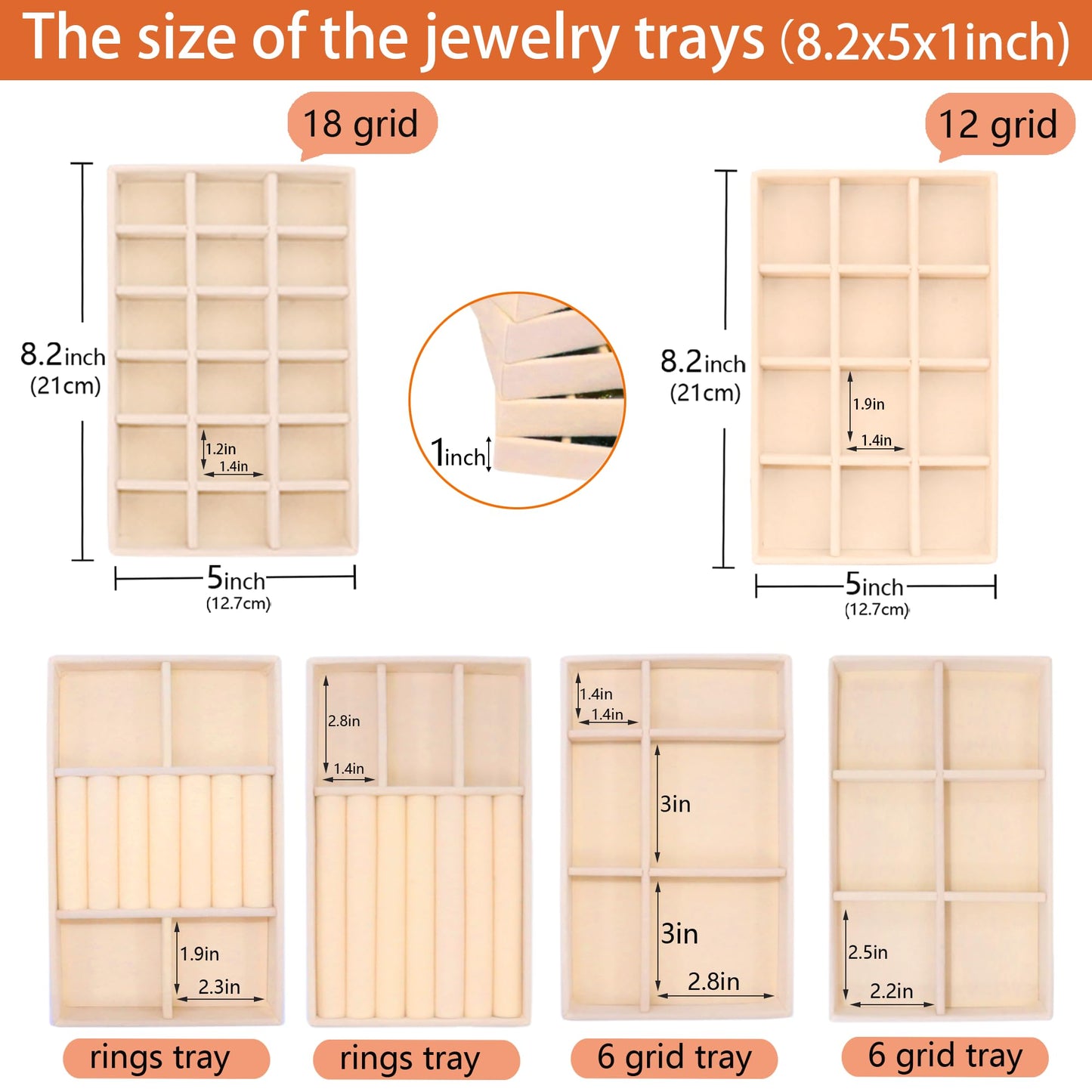 7Color Sky Jewelry Organizer Drawer 8 Set Jewelry Boxes Velvet Jewelry Drawer Organizer Stackable Jewelry Tray for Earring Necklace Display