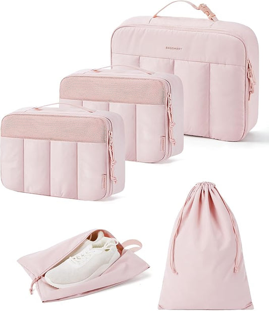 BAGSMART Compression Packing Cubes for Travel, 6 Set/5 Set/4 Set, Compression Suitcase Organizer Bags Set for Suitcases Travel Essentials, Lightweight Packing Organizers