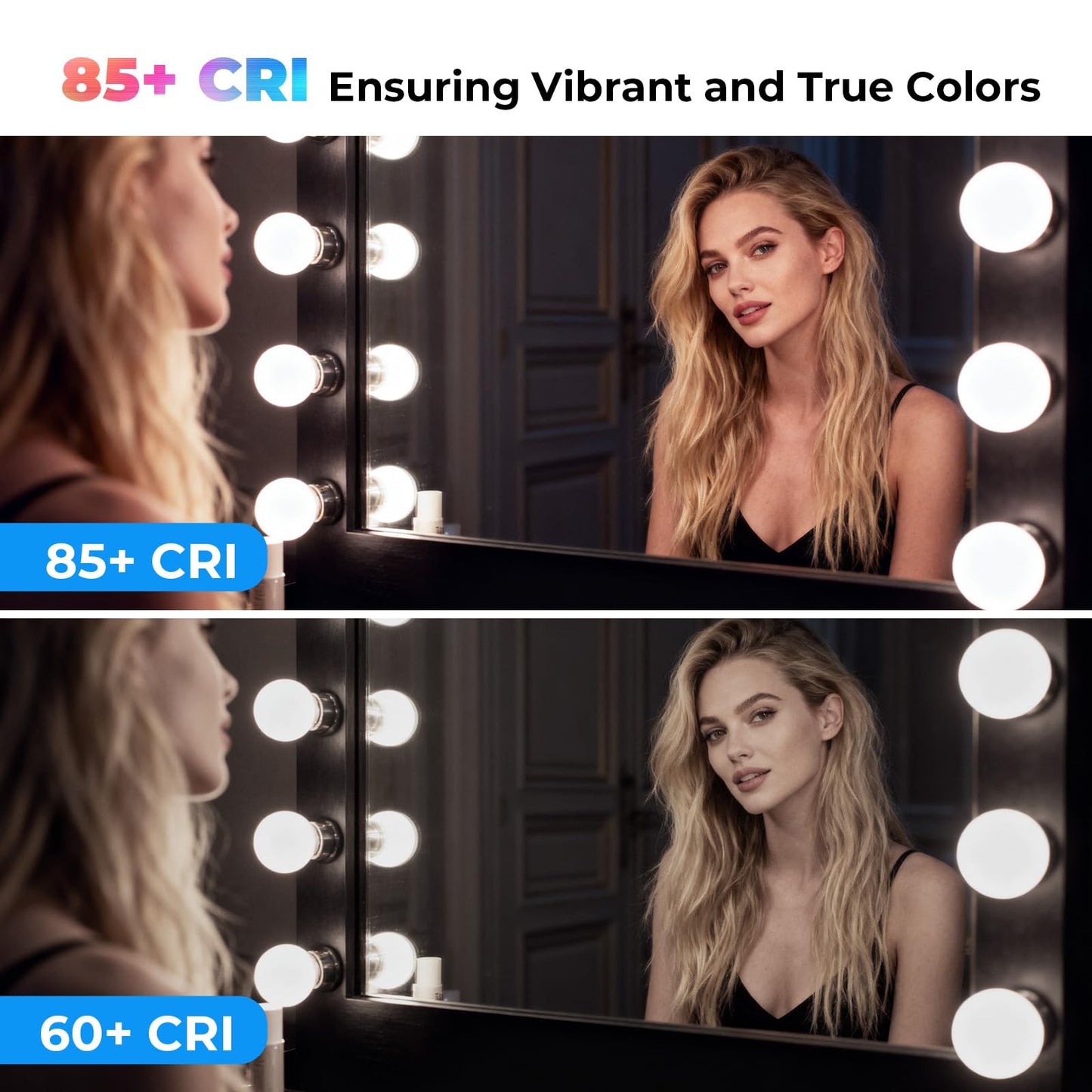 GvvooHome Vanity Light Bulbs for Bathroom, G25 LED Globe Light Bulbs for Makeup Mirror Dressing Room, 60W Equivalent, 5000K Daylight, 800LM, E26 Base, Non-Dimmable, 6-Pack