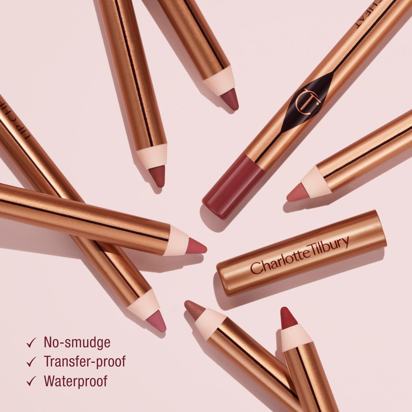 Charlotte Tilbury Lip Cheat Lip Liner Pencil - Creamy Fuller-Looking Lip Pencil with Jojoba Oil & Hyaluronic Acid - Waterproof, Smudge-Proof & Transfer-Proof - 6H Wear - Iconic Nude
