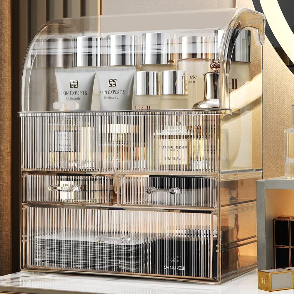 MOOCHI Professional Large Cosmetic Makeup Organizer Bathroom Storage Display Case with Drawers