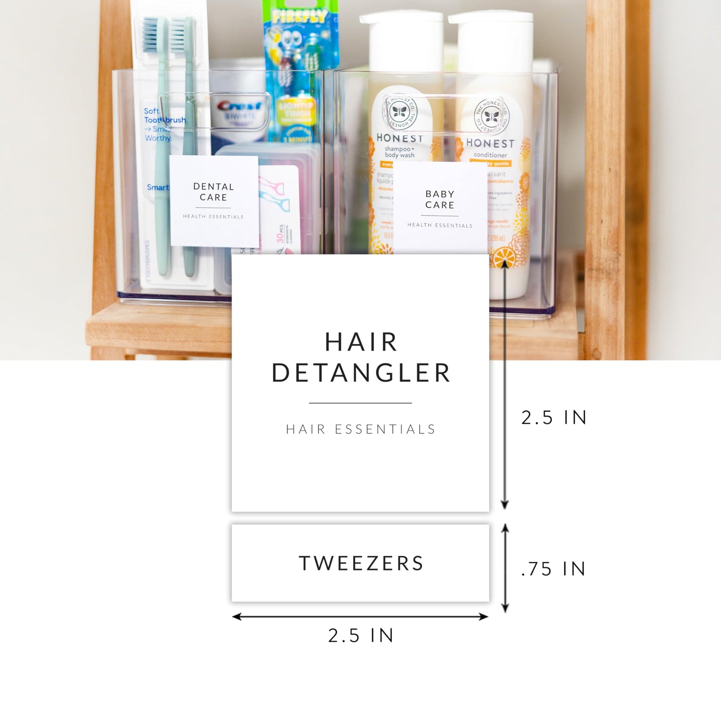 Minimalist Bathroom Labels for Organizing, 136 Preprinted Bath Room and Makeup Organizer Stickers, Waterproof Removable, Soap Shampoo Storage Supplies