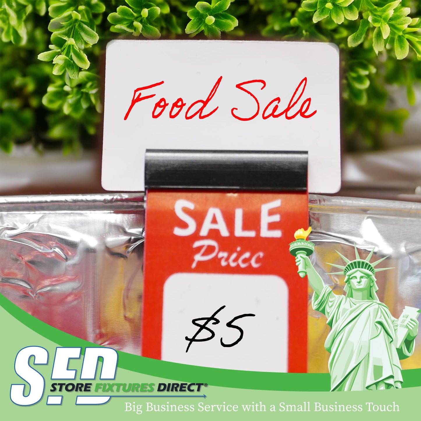 Black Food Tray Label Holders, Bowl & Cup Sign Clips for Bake Sale Signs, 20 Pack