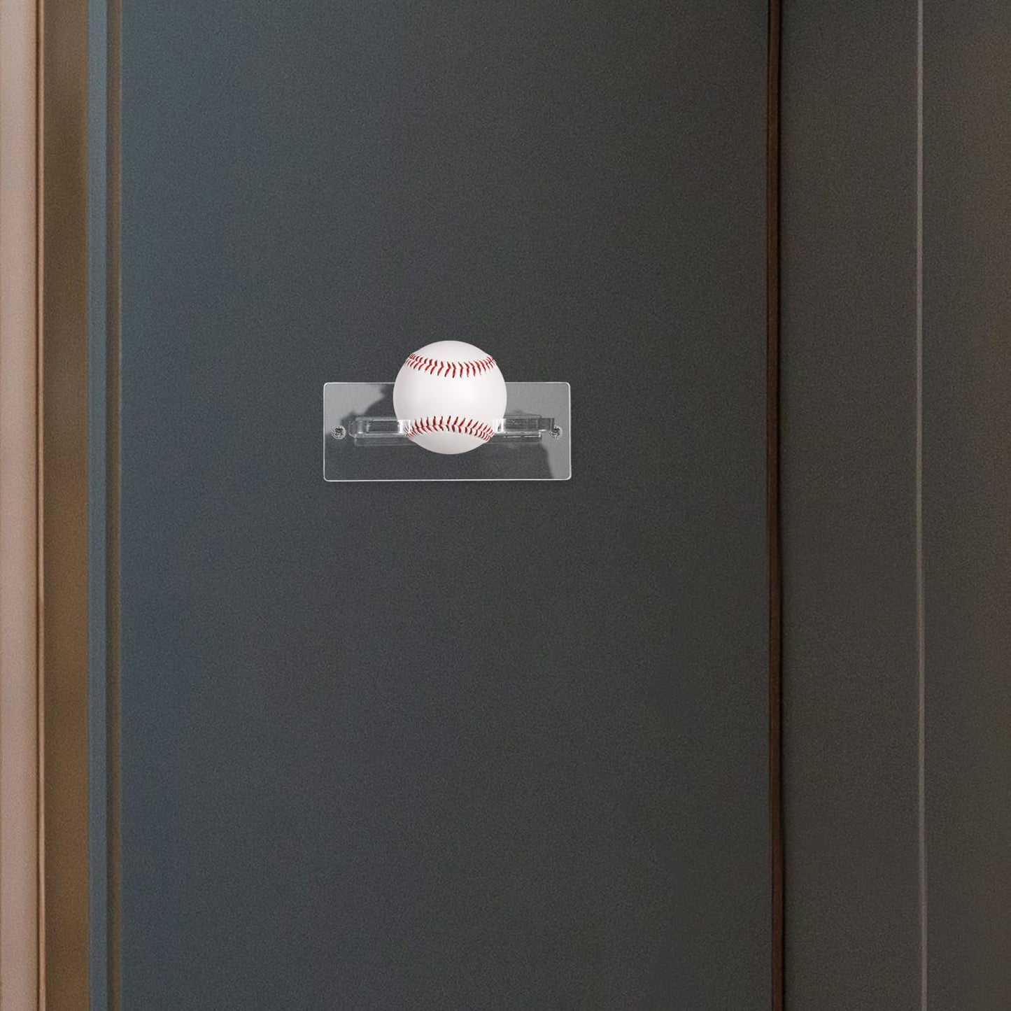 POPETPOP Acrylic Baseball Bat Holder Wall Mount Vertical Stand for Baseball and Softball Bats Space-Saving Durable Display Rack 3.93X2.75X1.57 Inches