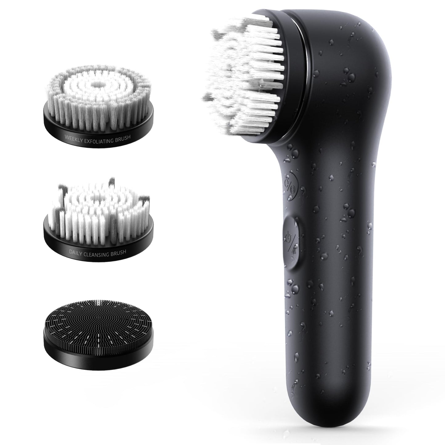 Premium Facial Cleansing Brush,Waterproof Face Scrubber,Spin & Sonic Modes with 3 Intensities,Magnetic 3-Head System for Deep Pore Cleaning, Gentle Exfoliation & Sensitive Skin Care - for Women & Men