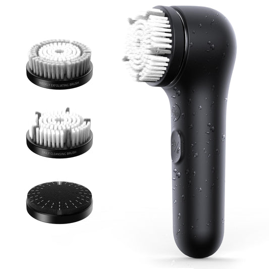 Premium Facial Cleansing Brush,Waterproof Face Scrubber,Spin & Sonic Modes with 3 Intensities,Magnetic 3-Head System for Deep Pore Cleaning, Gentle Exfoliation & Sensitive Skin Care - for Women & Men