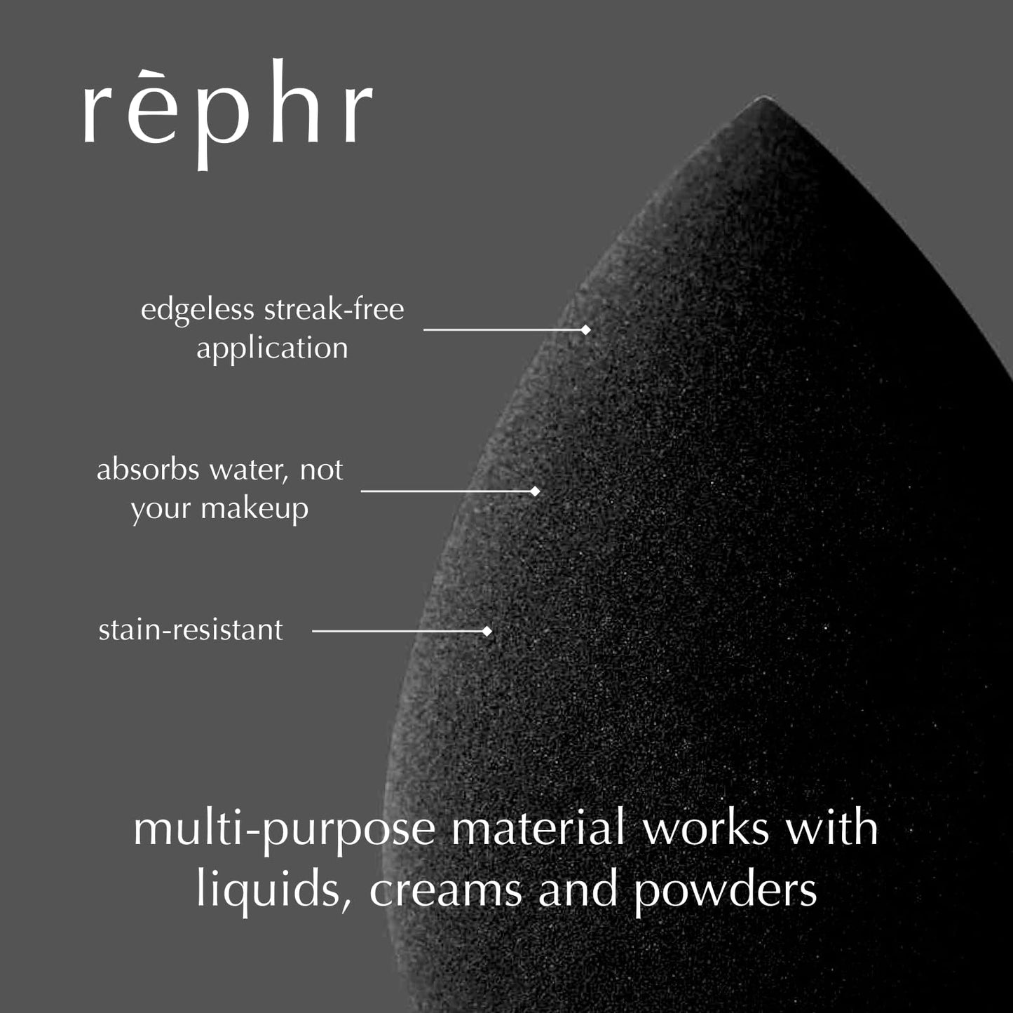 rephr® Makeup Sponge, Makeup Blender for Beauty Products including Liquid Foundation and Concealer, Professional Flawless Streak-Free Finish, Cruelty Free, Vegan, Latex Free, 2 count