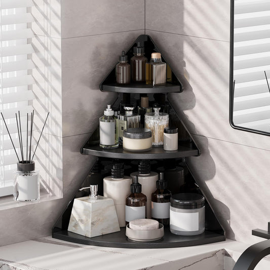 TRQWRO 3-Tier Bathroom Organizer,90° Right Angle Bathroom Counter Organizer,Corner Shelf,Vanity Organizer,Perfume Organizer,Desk Organizer,Bathroom Organizers and Storage for Perfume,Towels,Skincare