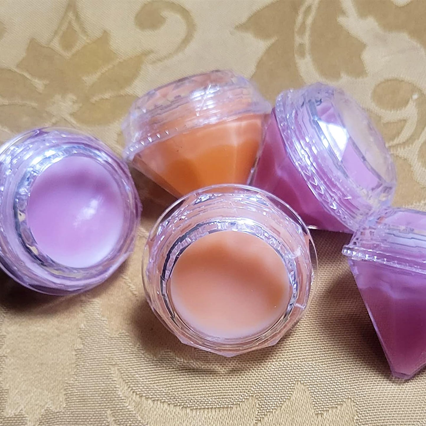 AUEAR, 50 PCS 5 Grams Diamond Shaped Plastic Cosmetic Jars Empty Refillable Box with Lids for Container Decor Makeup, Sample, Jewelry, Lotion, Cream, Lipbalm, Eye shadow, Blue