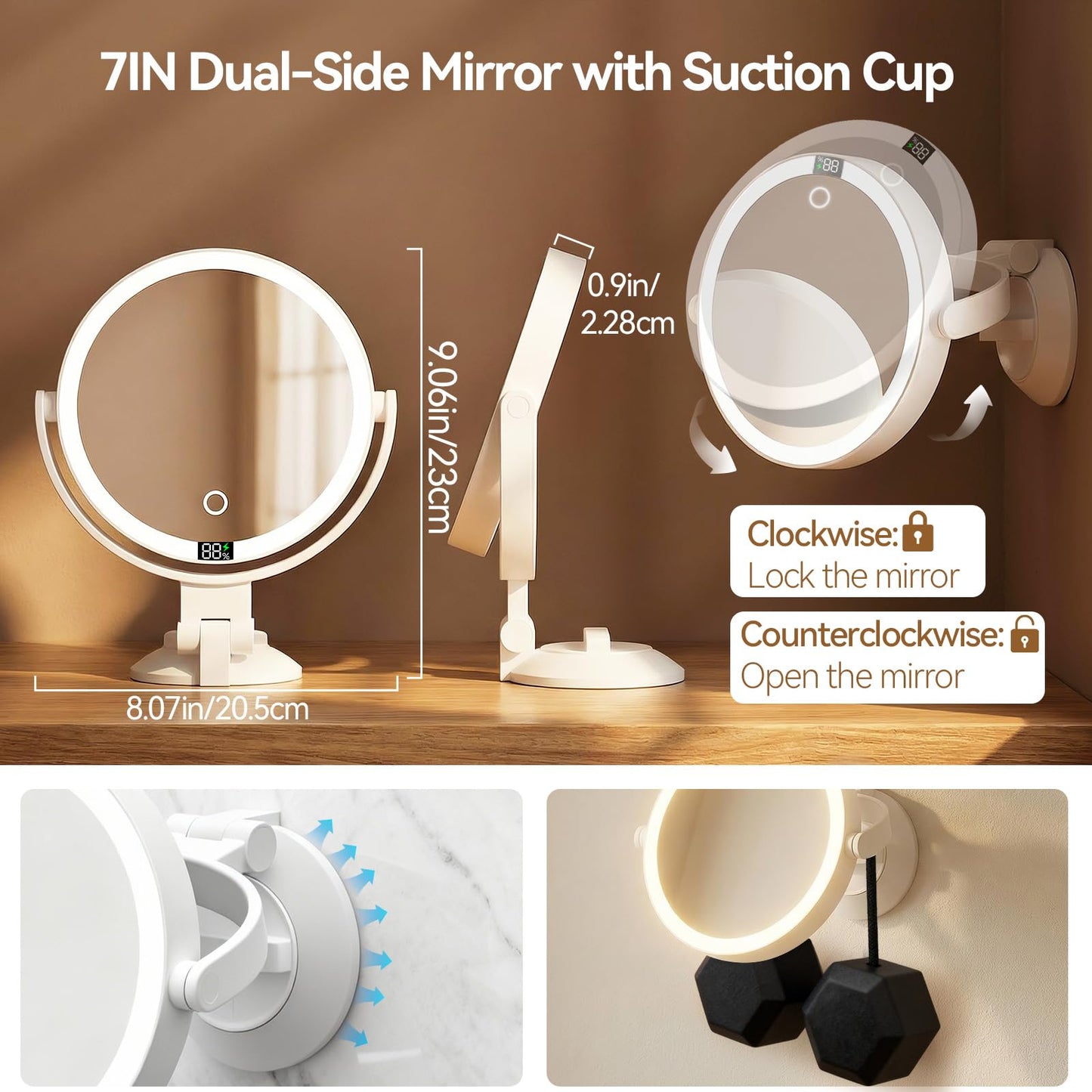 Makeup Mirror with Lights, 20X Wall Mounted Lighted Magnifying Mirror