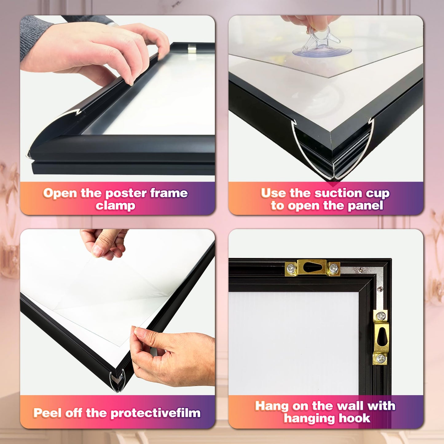 18×24 LED Poster Frame Adjustable Brightness with Remote & Manual Control