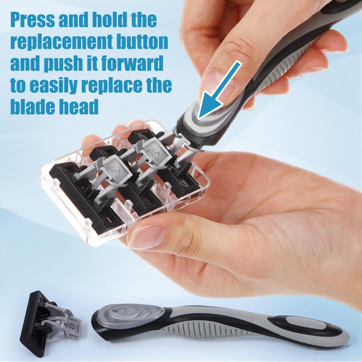 Wovnet 27 Pcs Refillable Men's Razors Kit Holiday Shaving Kit 5 Blade Disposable Sensitive Skin Razor refills for a Comfortable Shave, 3 Handles and 24 Cartridges
