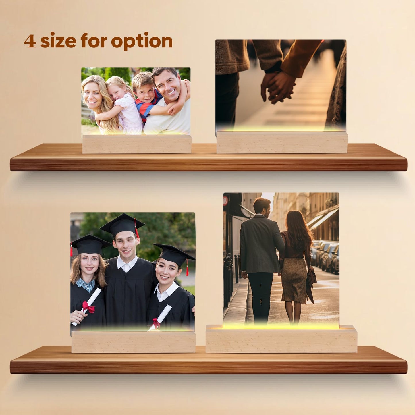 WANZELONYO Sublimate Blank Night Light 6X8 Inch 6 PCS LED Glass Photo Frames Panels