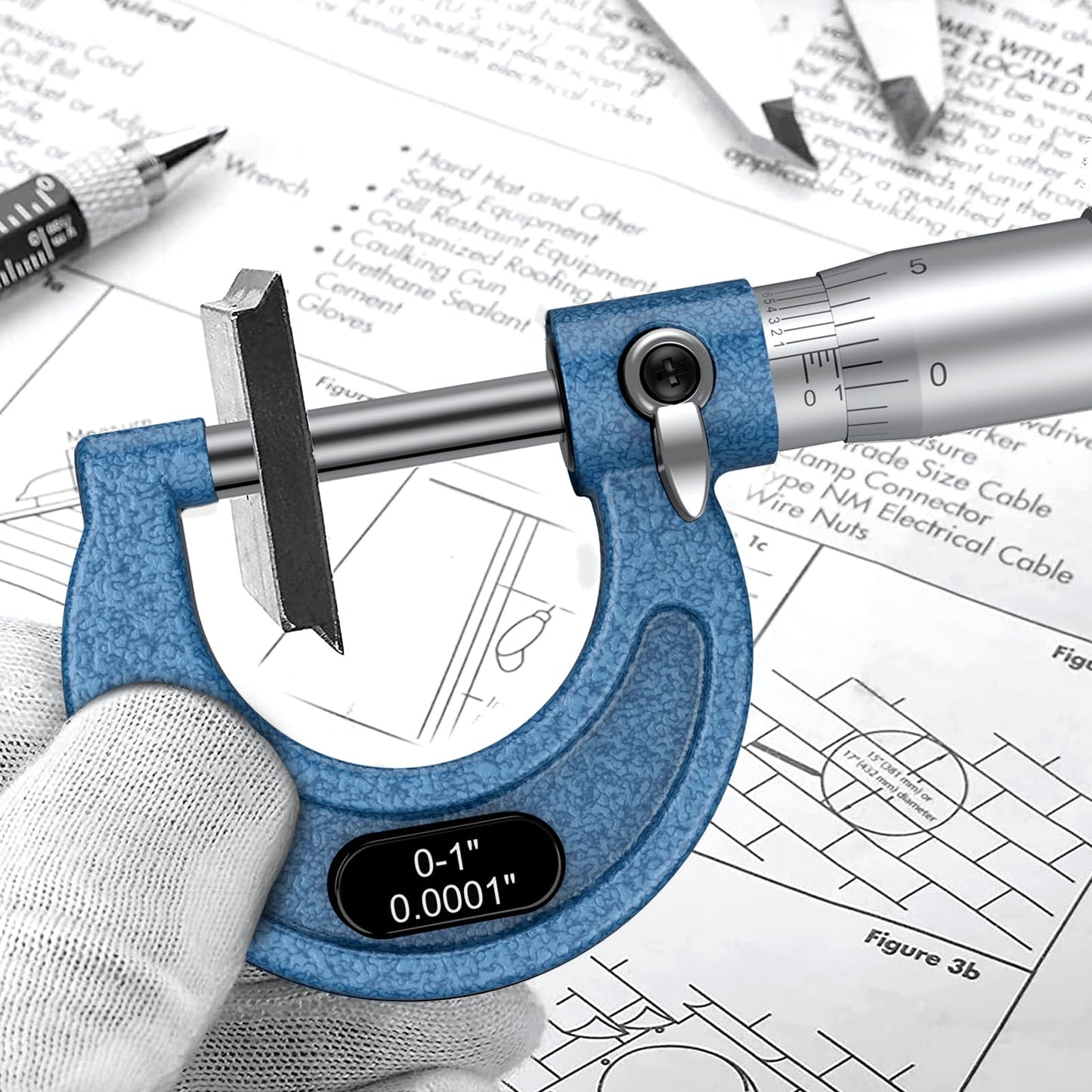 HDLNKAK Outside Micrometer Set, 0-4" Machinist Micrometer, 4 Pcs Machinist Tool Set, 0.0001" Graduation Micrometer Set, Alloy Precision Micrometer, Micrometer Standard Set with Case