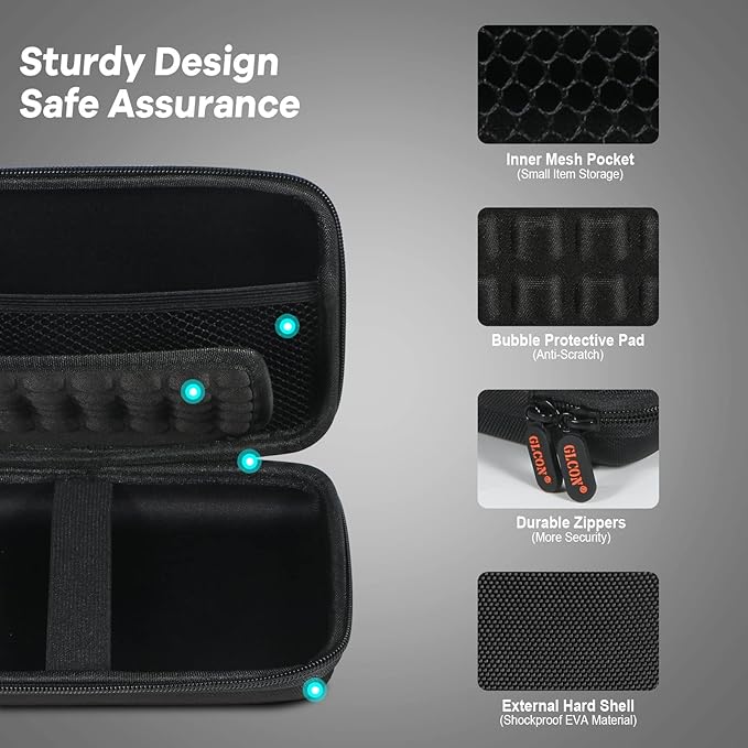 2 Colors Shockproof Hard Shell Carrying Case for GPS, External Hard Drive, Power Bank, Charger, Cable, Heart Monitor, Cell Phone, Electronic Accessories - Larger Capacity Storage Pouch Travel Bag