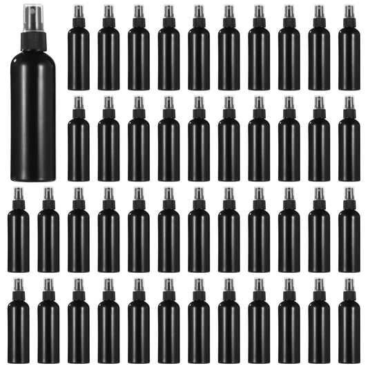 ZALIR 90 Pcs 4 oz Plastic Spray Bottles - 120 ML Travel Size, Fine Mist Sprayers, Ideal for Perfumes, Cosmetics, Cleaning Solutions, and More, Black