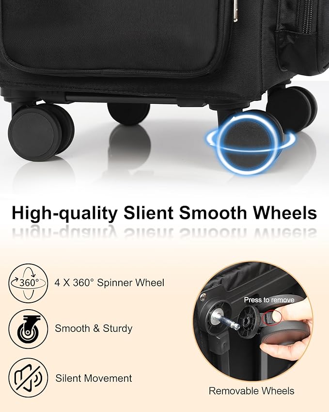 Relavel Rolling Makeup Case, 4 in 1 Hairstylist Traveling Bag Cosmetology Case on Wheels Large Hair Tools Cosmetics Train Case Makeup Artist Organizer (black with 4 additional small bags, Extra Large)