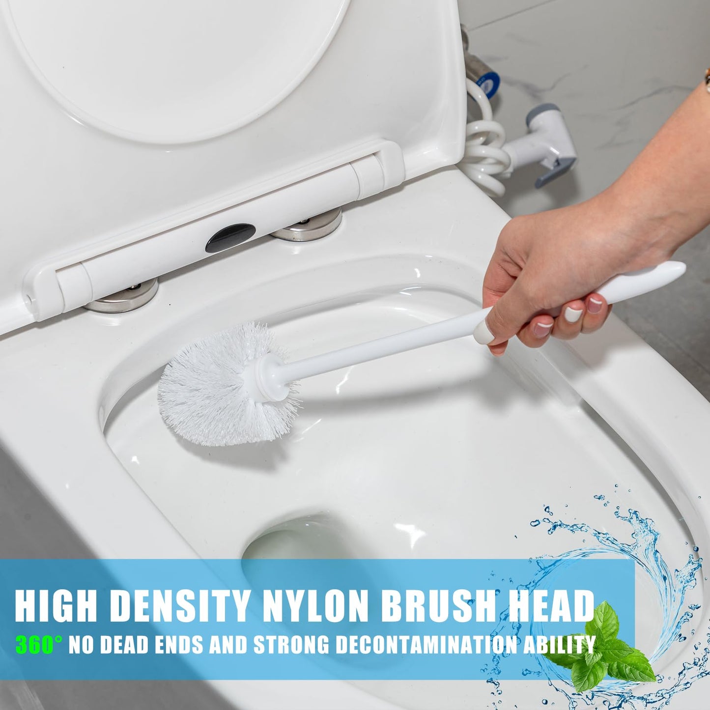 Tioncy 50 Pcs 14.2 Inch Toilet Brush Commercial Heavy Duty Toilet Bowl Cleaning Scrub Long Scrubber for Bathroom Cleaning Supplies