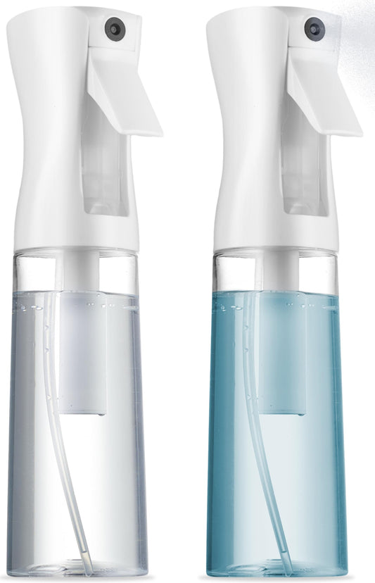 SUPER+ 2 Pack Continuous Spray Bottle for hair - 10 Oz Ultra Fine Mist Sprayer | Water Spray Bottle For Hair Mister Spray Bottle | Hair Spray Bottles For Hairstyling, Cleaning, Salons (2pk 10oz)