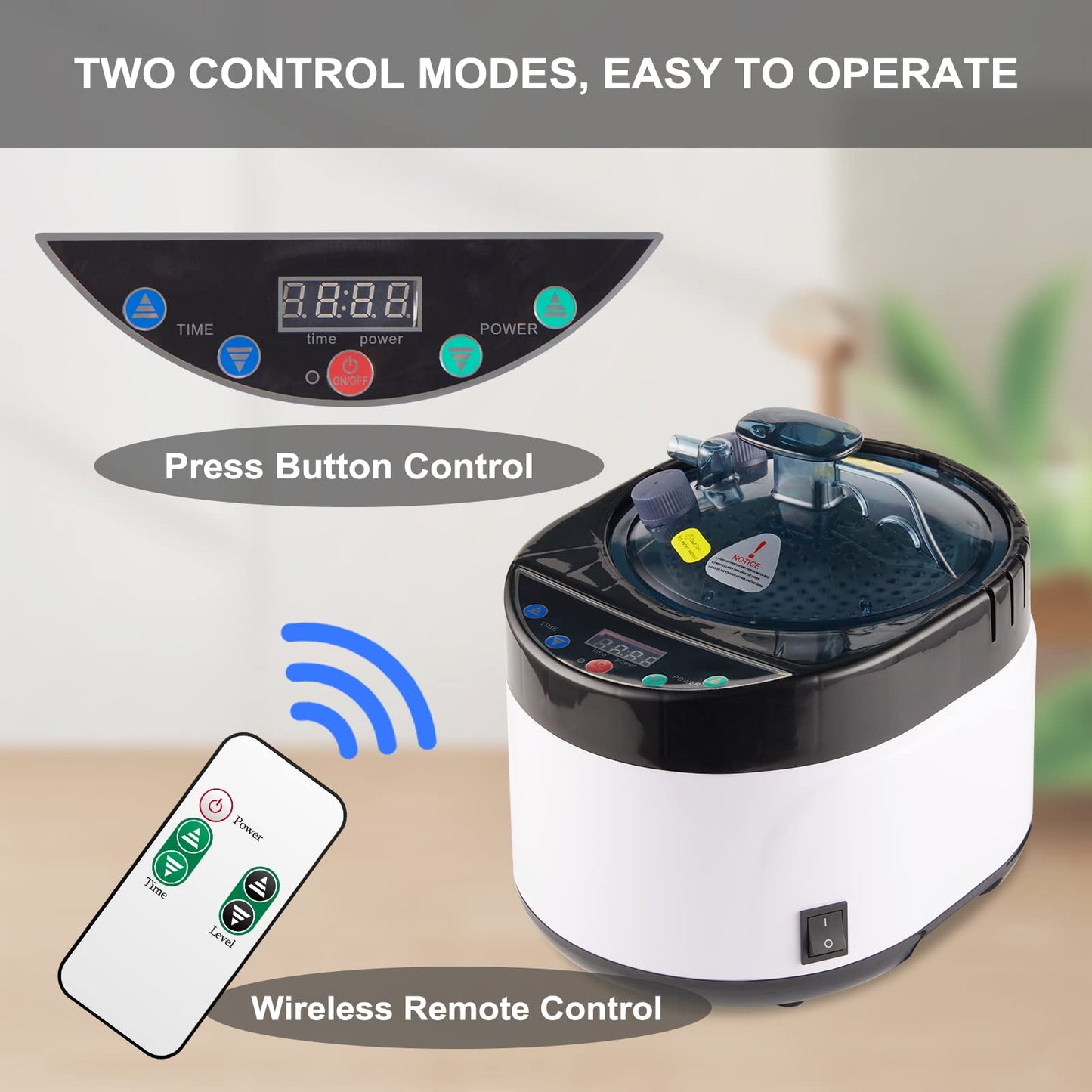 ZONEMEL Sauna Steamer, 4 L Large Capacity Portable Steam Generator with Remote Control, Stainless Steel Pot, Spa Machine with Timer Display for Body Detox