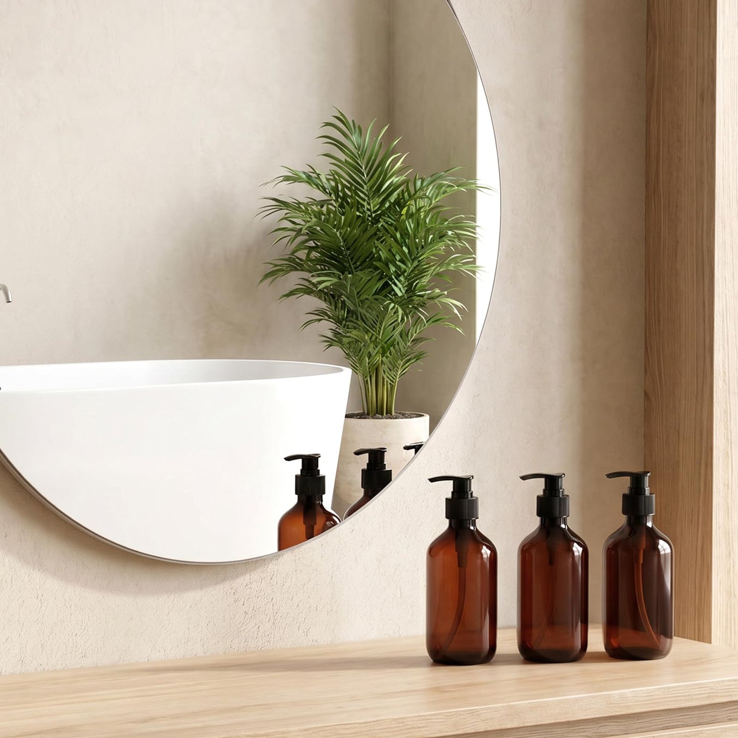 Kuyeyzu 12 Pack 10 oz Amber Soap Dispenser Empty Plastic Pump Bottles Refillable Lotion Bottle for Shampoo Conditioner Hand Body Wash Bathroom Kitchen Travel