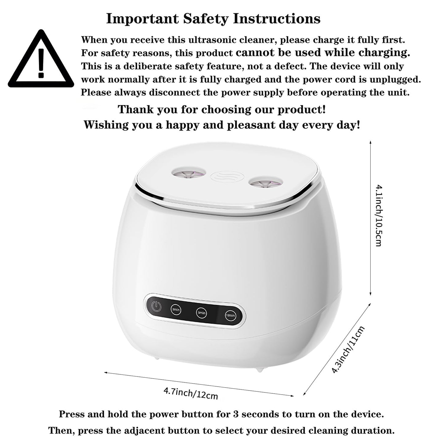 Ultrasonic Retainer Cleaner 48kHz Ultrasonic Cleaner Dental Ultrasonic Retainer Cleaner Machine Dental Cleaning Pod for Denture with Digital Timer, Dual Cleaning Mode for All Dental Appliances (White)