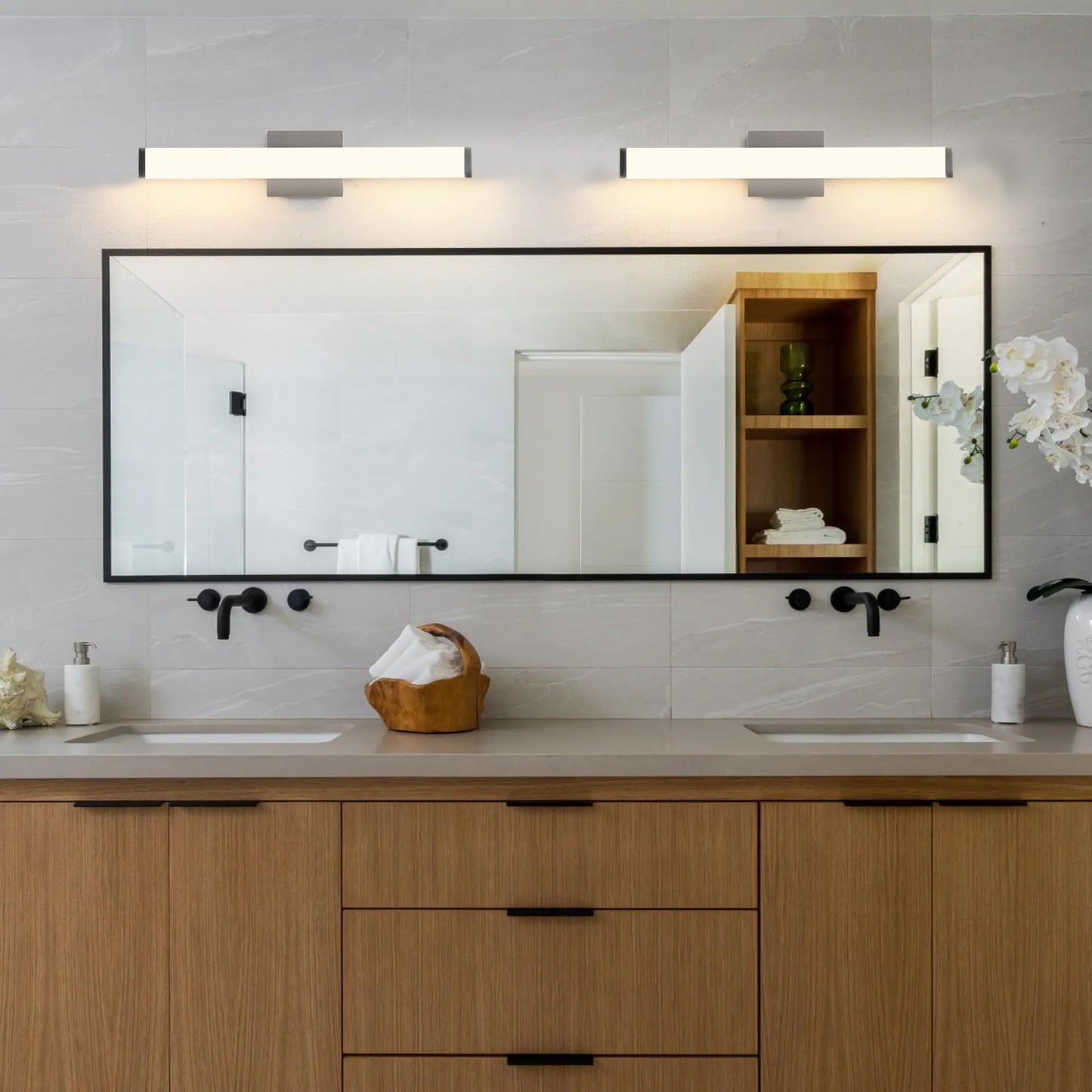 Sacorlux Bathroom Light Fixtures Over Mirror 22IN, 19W 5CCT Dimmable Modern Vanity Lights,Bar Vanity Light for Bathroom Mirror Restroom, Wall Light Fixtures Vanity Lighting