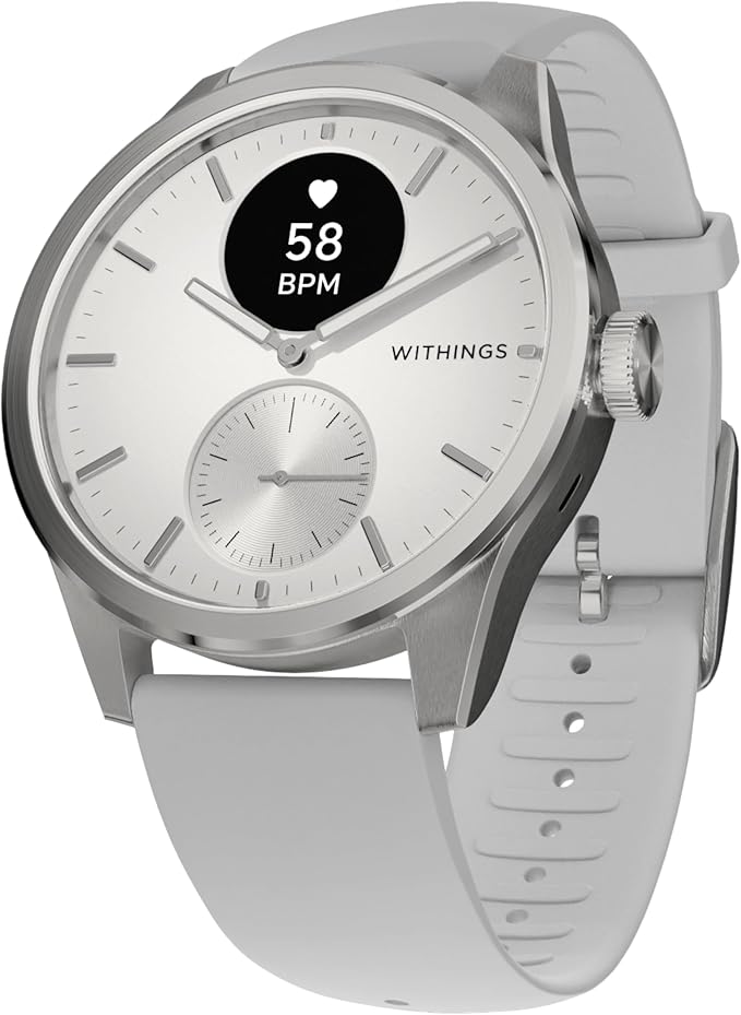 WITHINGS ScanWatch 2 - Hybrid Smart Watch, Heart Rate Monitoring, Fitness Tracker, Cycle Tracker, Sleep Monitoring, GPS Tracker, 30-Day Battery Life, Android & Apple Compatible, HSA/FSA