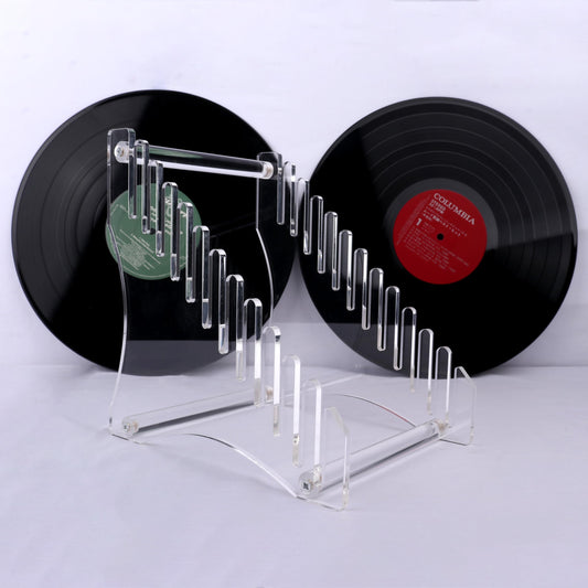 Vinyl Record Holder, Vinyl Record Storage Stand, Record Display Rack for CD, Game Disc, Magazine, Display Stand Designed for Provide a Tailor-made Storage Solution for 12 Albums (Transparent 1pc)
