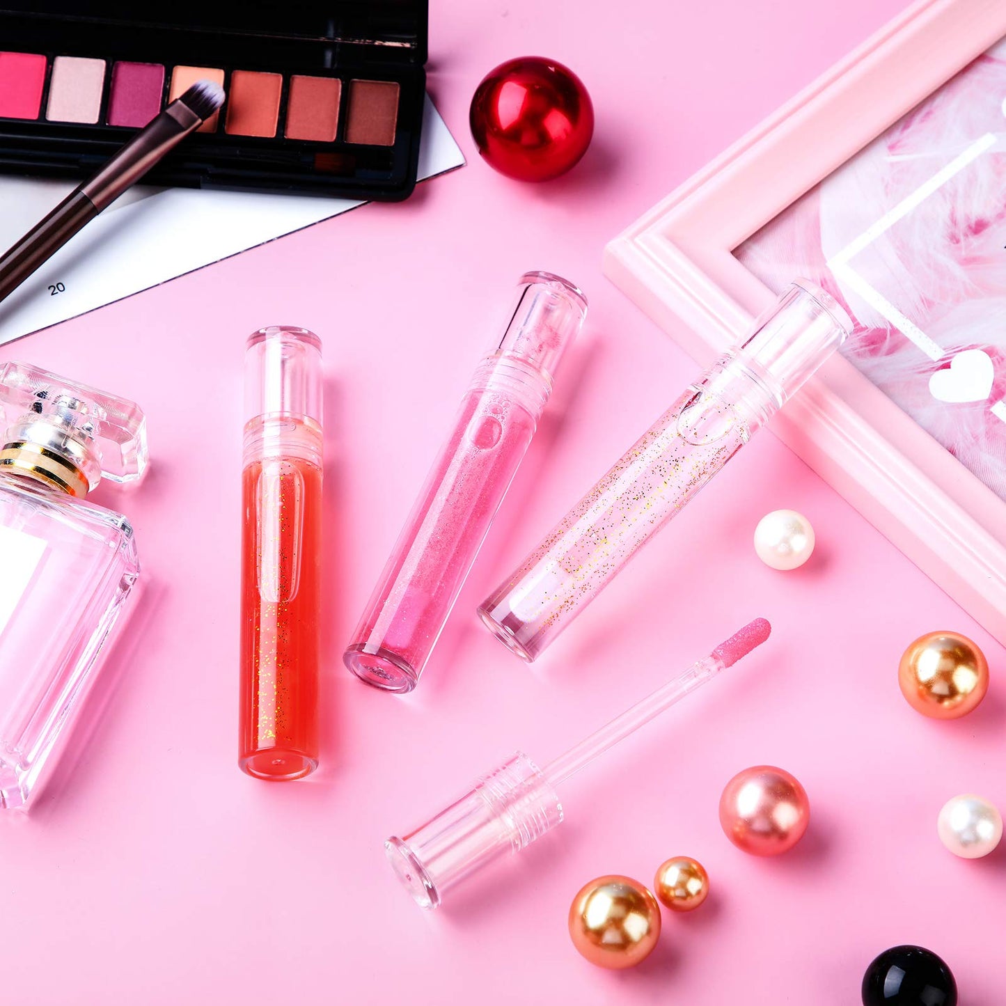 Patelai 30 Pieces Empty Lip Gloss Tubes 5 ml Transparent Lip Gloss Containers Clear Refillable Lipstick Container Lip Balm Bottles Eyelash Growth Liquid Tube Cosmetic Container with Rubber Stoppers