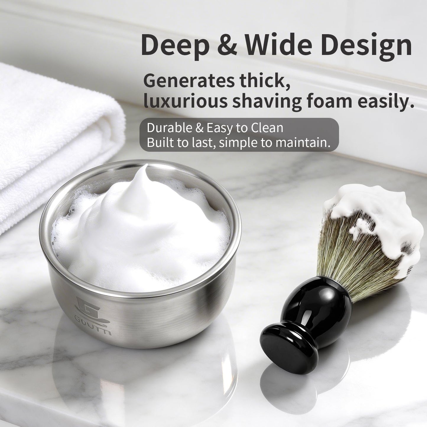 Shaving Brushes Kit for Men, Include Shave Balm, Brush & Bowl, Fashion Shaving Kit - Christmas Birthday Anniversary Valentine's Father's Day 3-Piece Gift Kit for Dad Men Friend Husband Boyfriend