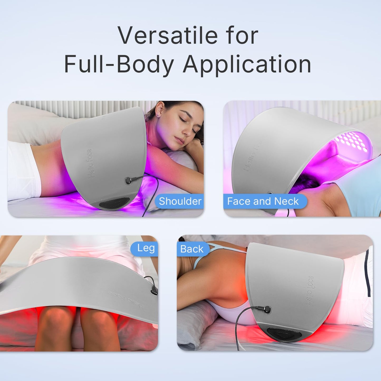 Hello Face FDA Cleared Red Light Therapy for Face and Neck, 4 Modes LED Mask Light Therapy, Blue Infrared Red Light Therapy Mask for Wrinkles and Acne, PDT Photons Facial Skin Care Device