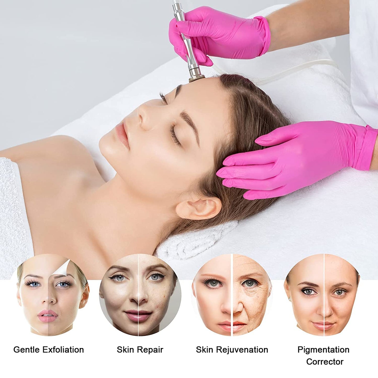 AIMENGXI 3 in 1 Diamond Microdermabrasion Machine, Professional Beauty Facial Care Equipment Microdermabrasion Device with Vacuum Spray Skin Care for Salon Personal Home Use,108a
