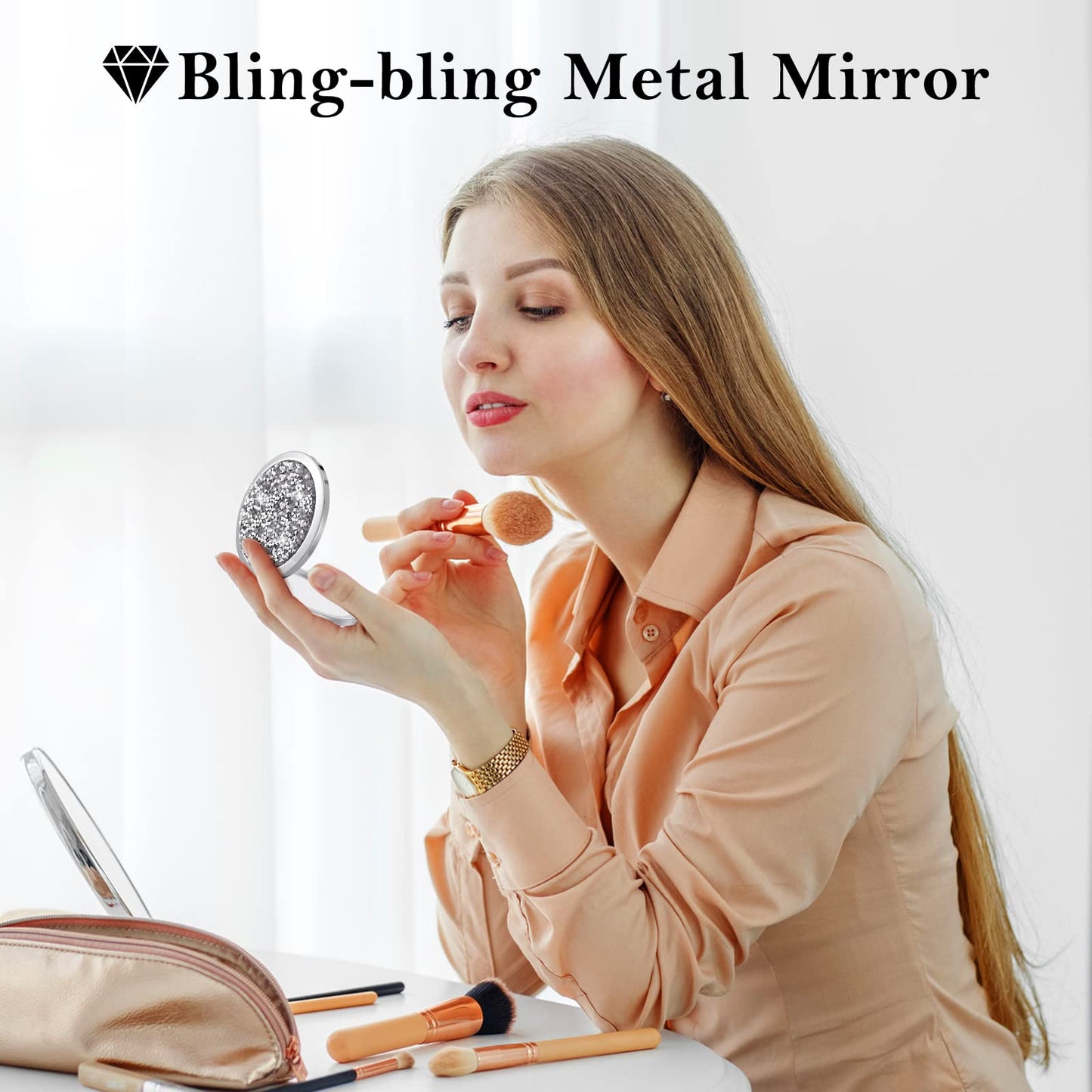 Yulejo 6 Pieces Compact Mirror Bulk Mini Pocket Mirror for Purse Makeup Small Portable Magnifying Cosmetic for Travel Pocket 2.75 Inch Round Folding Gift for Women Mom Bridesmaid Appreciation Wedding