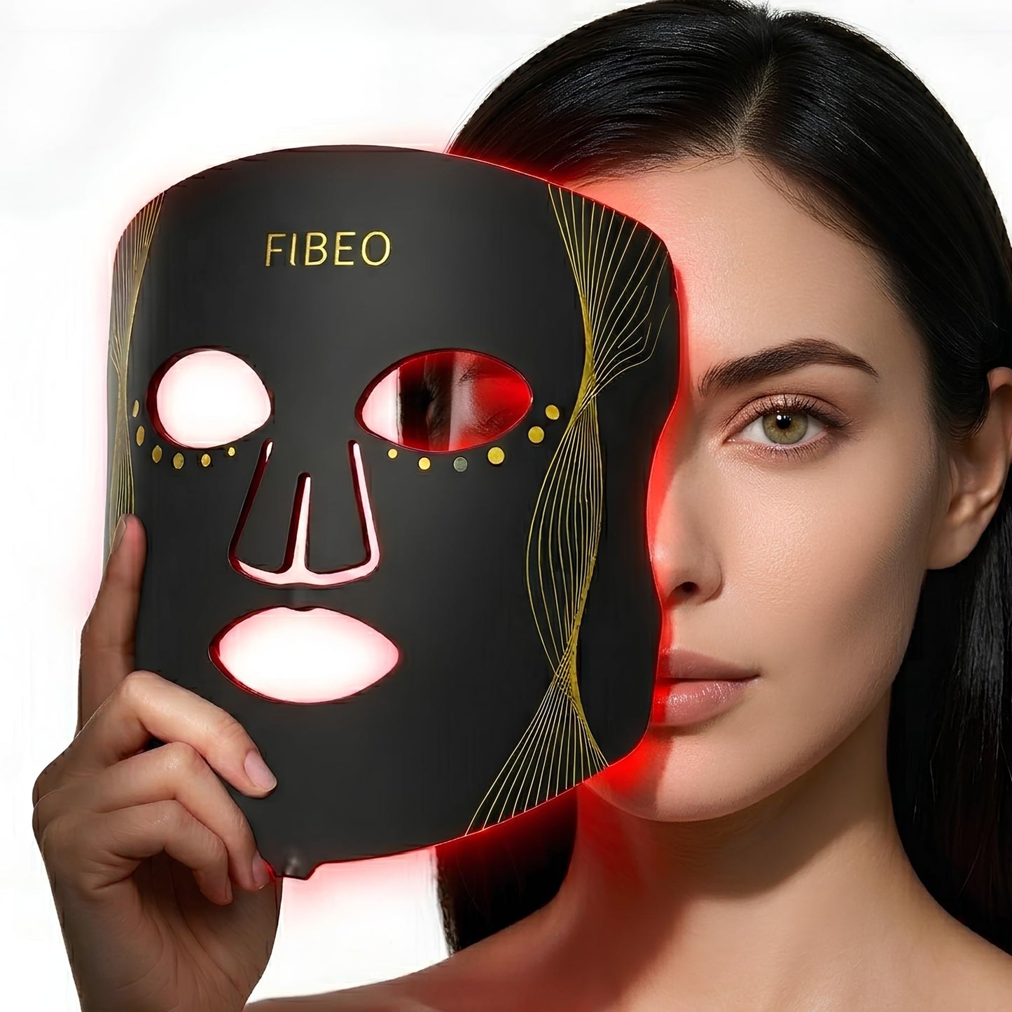 FIBEO LED Red Light Therapy Mask for Face, FDA-Cleared 630nm Red, 850nm Near-Infrared & 415nm Blue Light, 324 LED Chips, 3 Modes, 5 Intensity Levels, Remote Controller – At-Home Skin Care Device