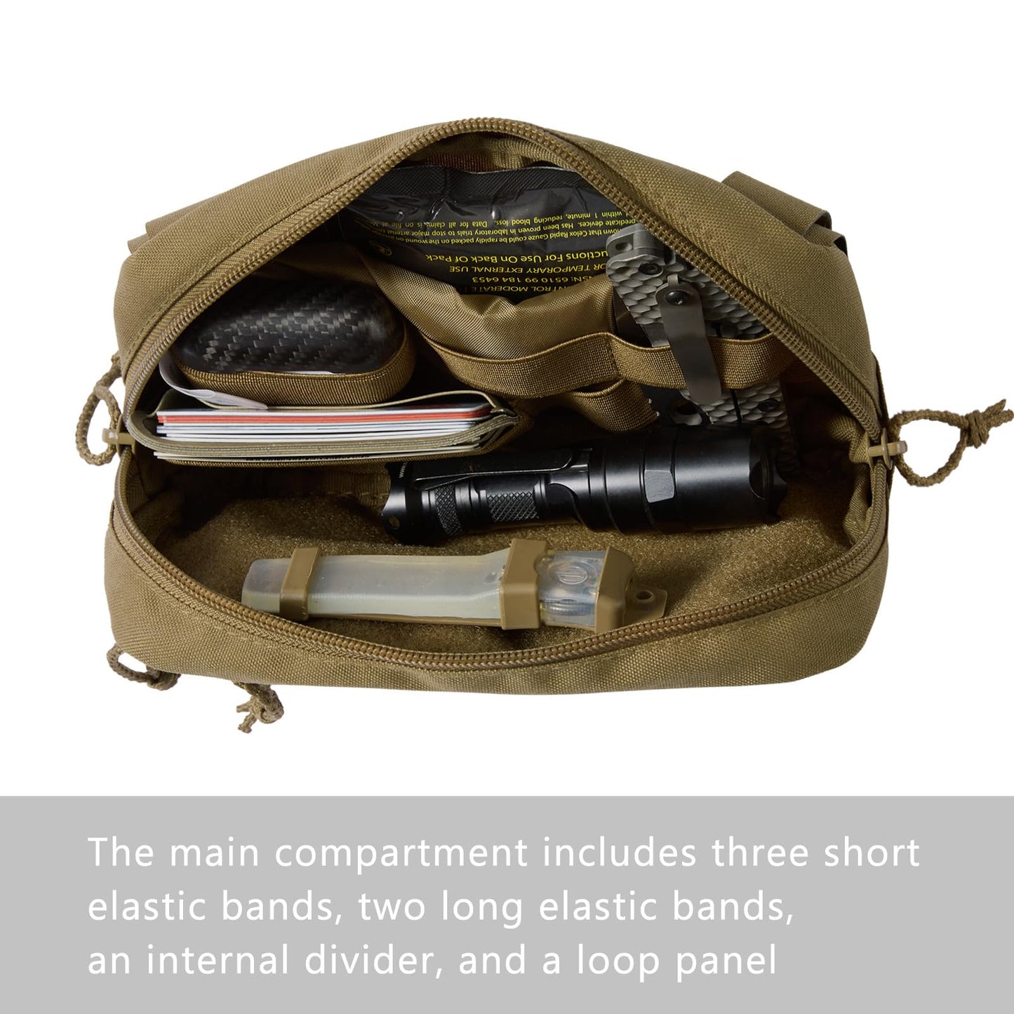 VisionTac Tactical Admin Pouch Laser Cut MOLLE EDC Tool Organizer with Carabiner and Keychain Modular Dangler Utility Sack