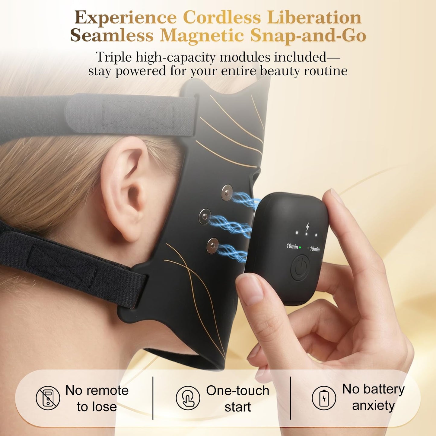 Red Light Mask for Face and Neck, Rechargeable LED Face Mask Set with 2 Light Modes, 3 Wireless Controllers, Red Light Face Mask for Home Travel Use