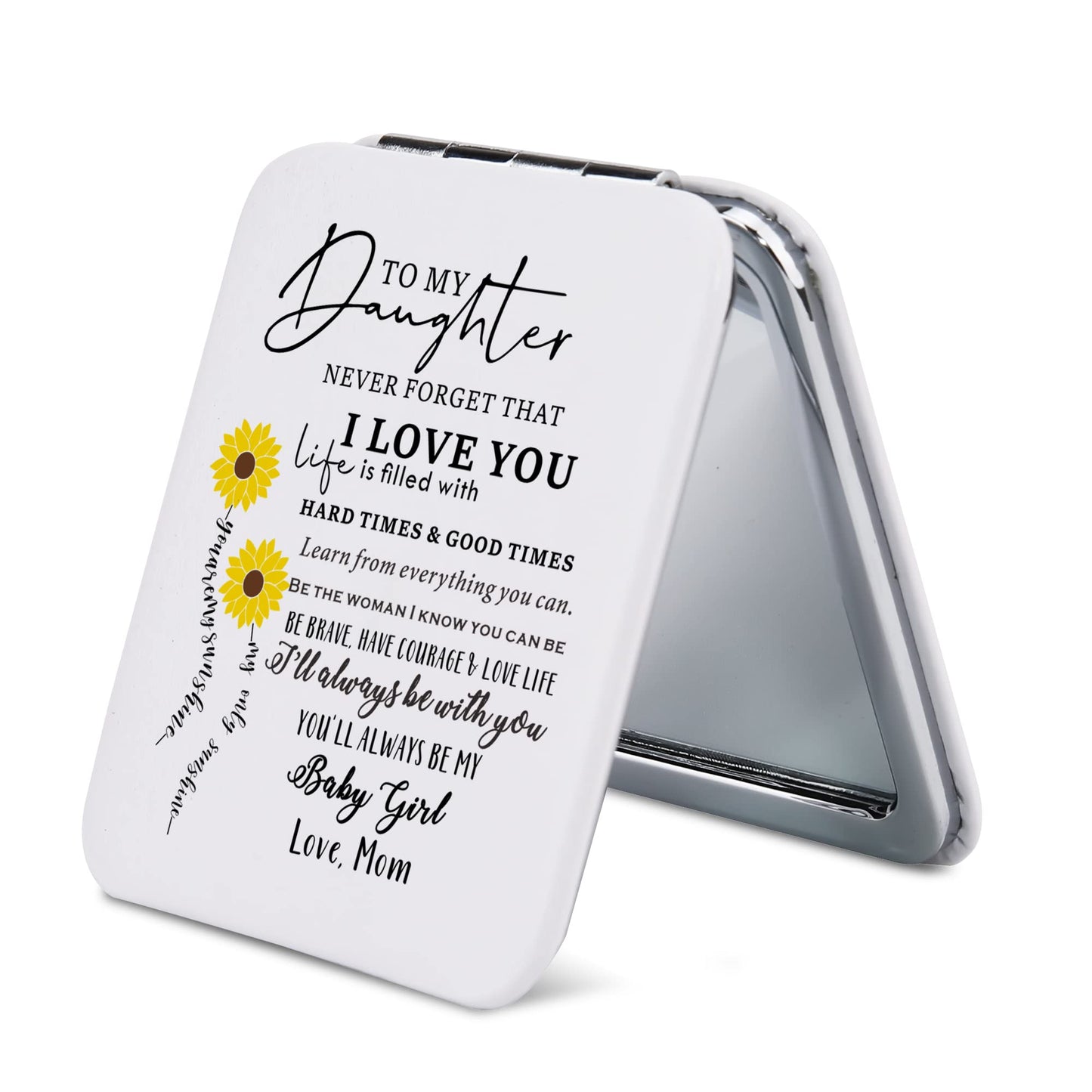 Gtizry to My Daughter Sunflower Gifts from Mom, Daughter Makeup Mirror, Inspirational Gifts for Daughter Gift Ideas for Christmas, Birthday, Graduation