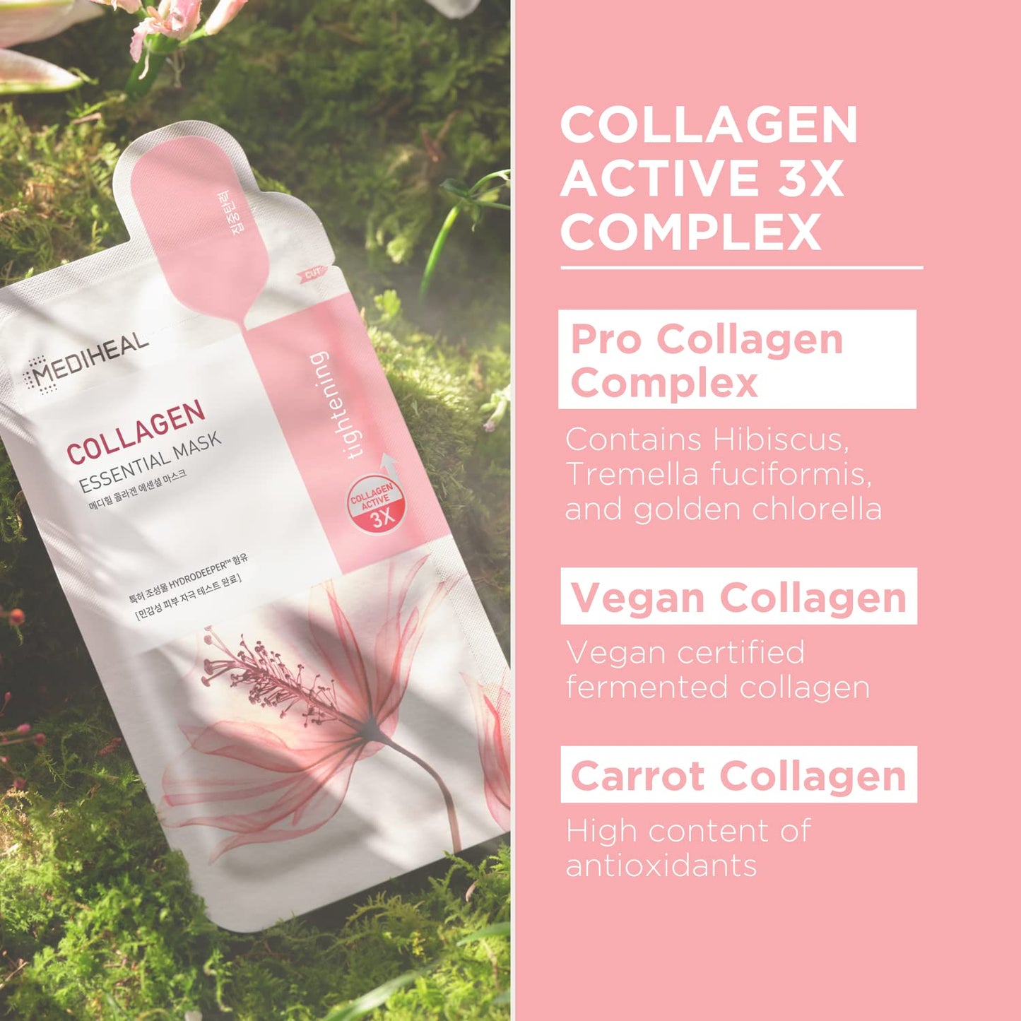 MEDIHEAL Official Best Korean Sheet Mask - Collagen Essential Face Mask 10 Sheets Lifting and Firming For All Skin Types Value Sets