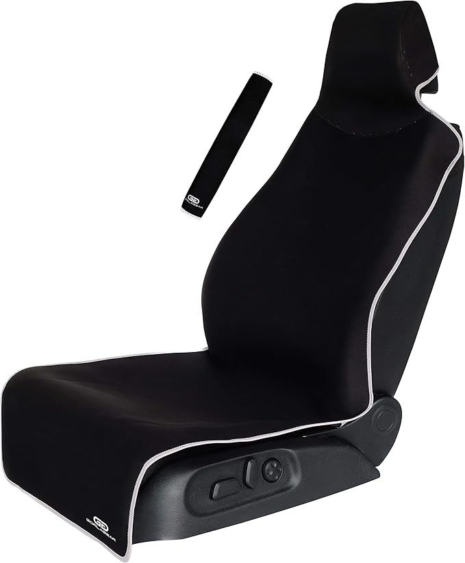 Gorla Gear Black Premium Universal Fit Waterproof Stain Resistant Car Seat Cover Neoprene Non-Slip Bucket Seat Dog Sweat Proof Protector Save Your Leather Cloth Seats Van Truck SUV Auto Sedan
