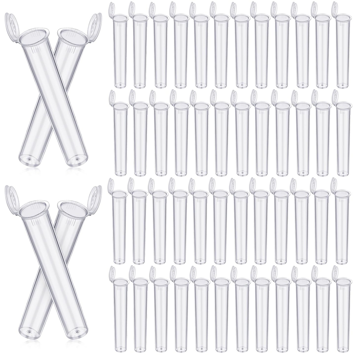 Frienda 450 Pcs Clear 116 mm Plastic Tube Container with Lids Bulk Waterproof Sealing Container with Lids