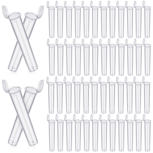 Frienda 450 Pcs Clear 116 mm Plastic Tube Container with Lids Bulk Waterproof Sealing Container with Lids