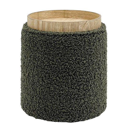 Get Set Style Modern Round Ottoman with Soft Padded Seat, Storage Vanity Stool for Makeup, Upholstered Footrest Stool Ottoman Foot Stool for Living Room, Bedroom