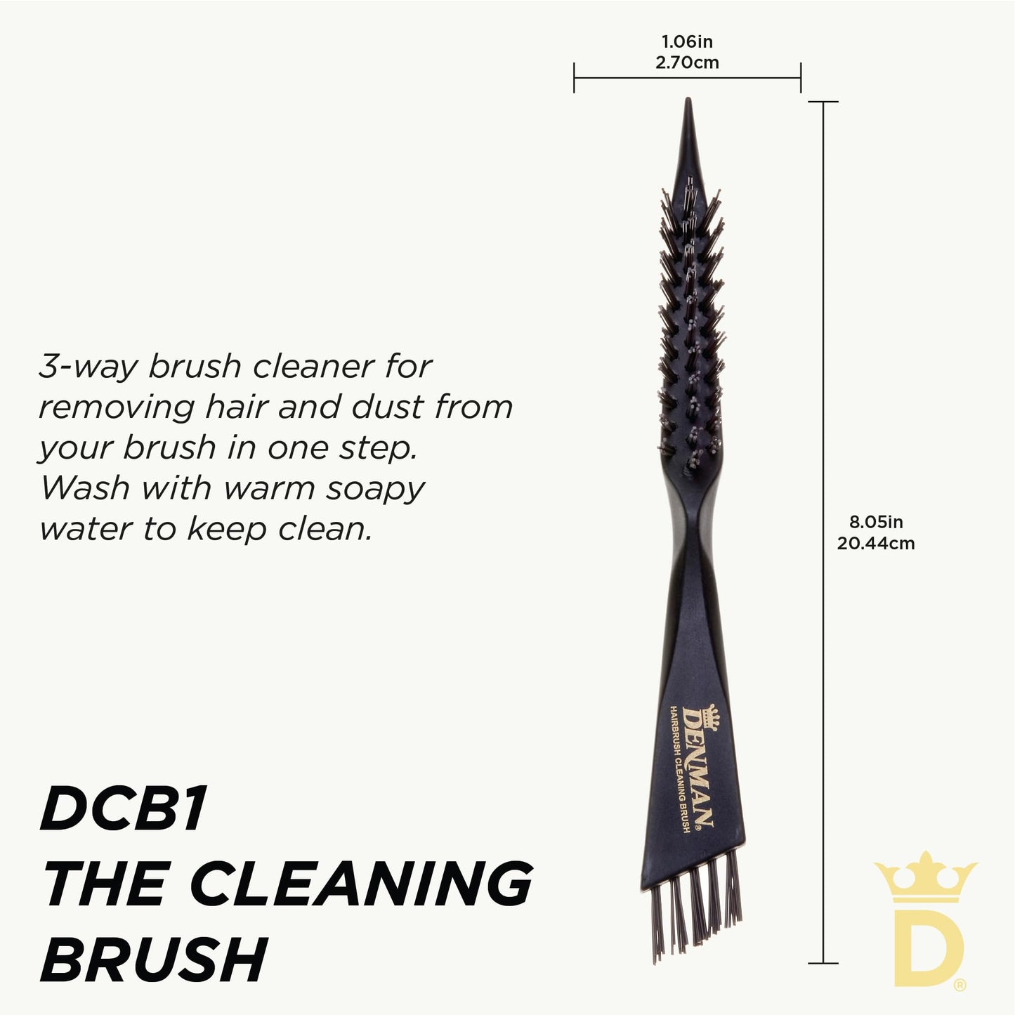Denman Hairbrush Cleaning Brush for Effective Hairbrush Cleaning, DBC1