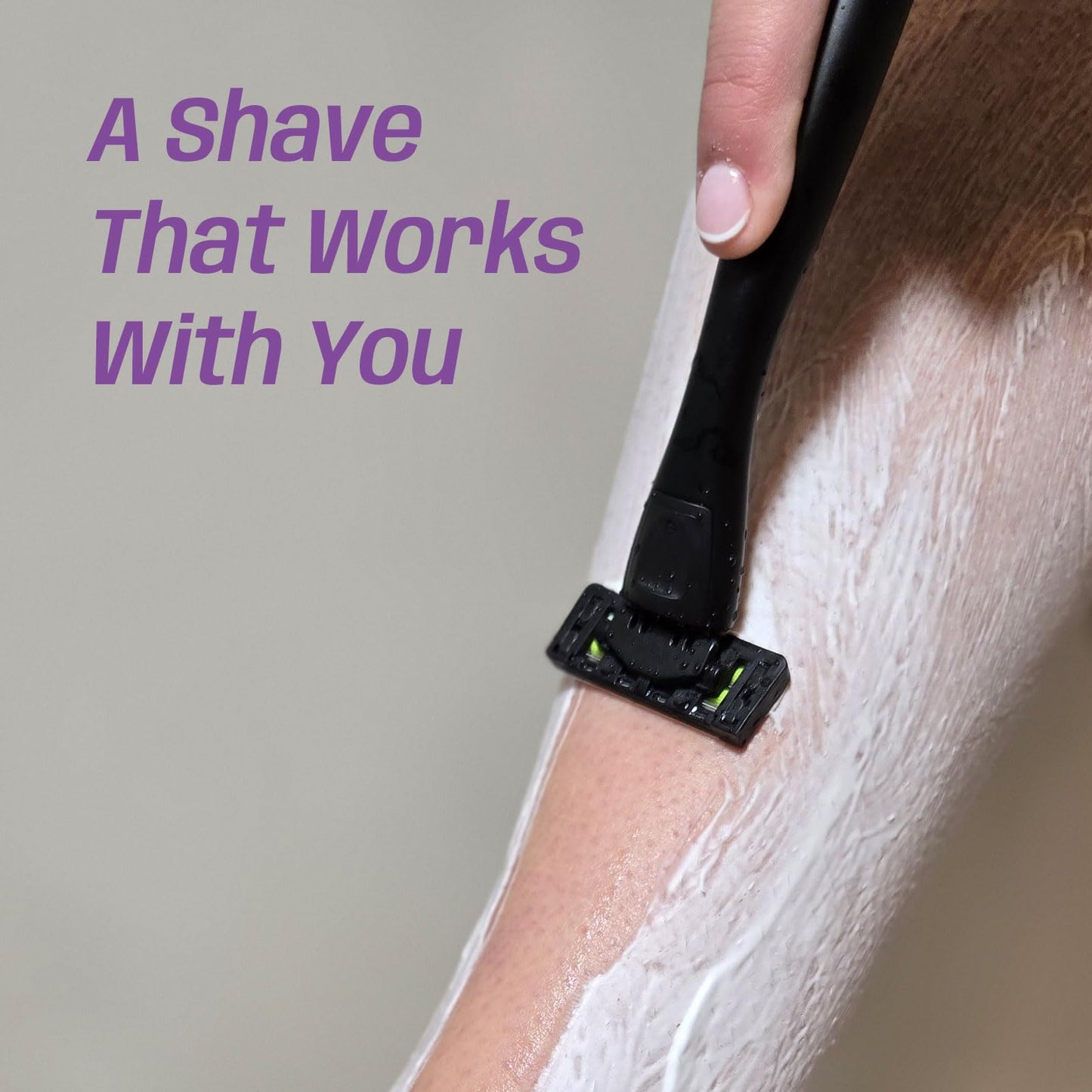 Anti-Clogging Razor Cartridge with Patented Dual Roller System – Triple Blade, Easy-Rinse Design, 1 Handle 3 Refills – YES! Your Epic Shave
