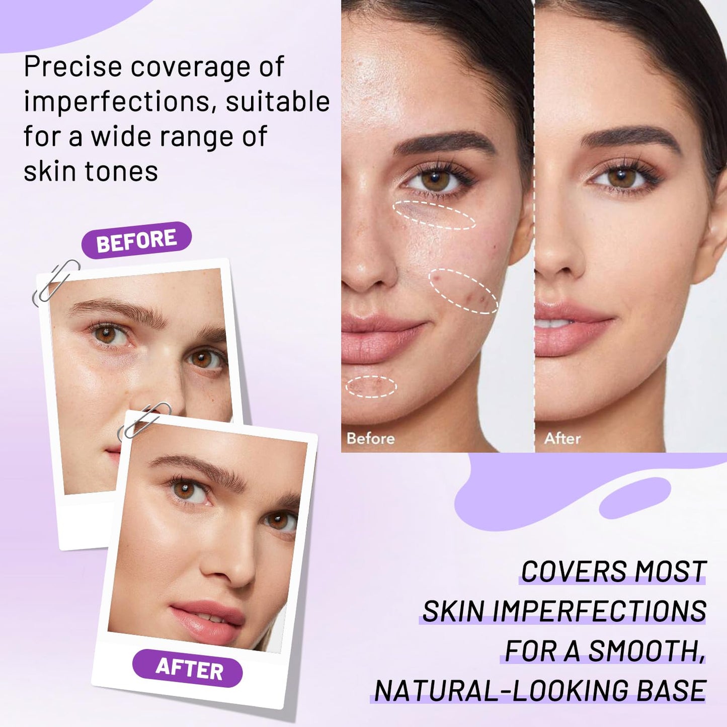Soft Matte Cream Concealer Palette | 8 Shades | Waterproof Full Coverage | Long Lasting Lightweight Formula | with Applicator for Blemishes Cover (Medium)