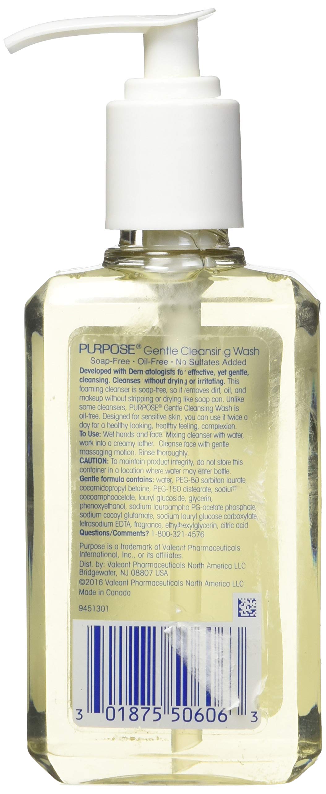 Purpose Gentle Cleansing Wash For All Skin Types, Gentle As Soap, Removes Dirt, Oil, and Makeup Without Over-Drying, Pump Bottle, 6 Fluid Ounce (Pack of 2)