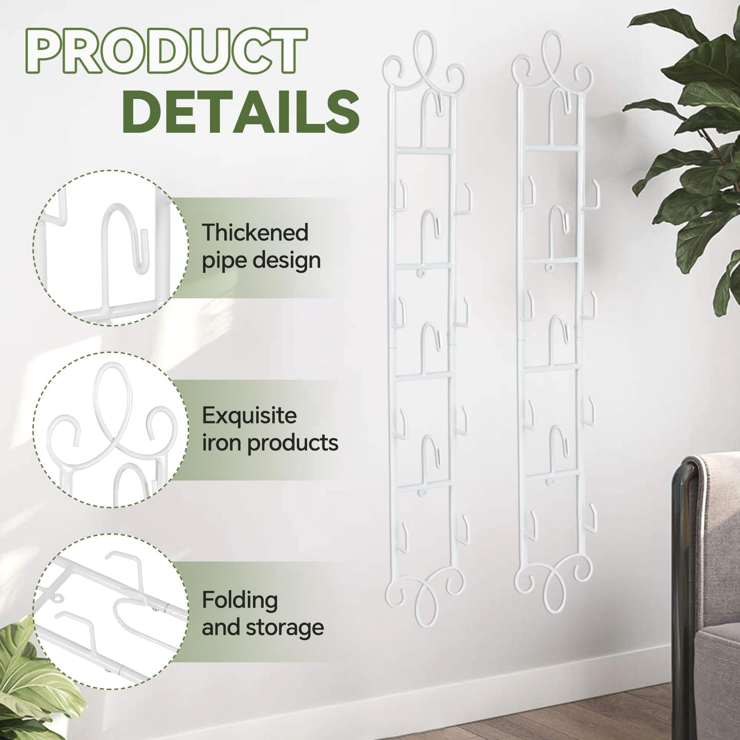 WHXGG 2 Pack Tea Cup Display Rack Vertical Wall Cup Rack Set 4 Tiers Wall Mounted Cups Plate Holder 36 x 5''Tea Cup and Saucer Display Stand for Kitchen Tearoom Restaurant Office Fits 6''Diameter