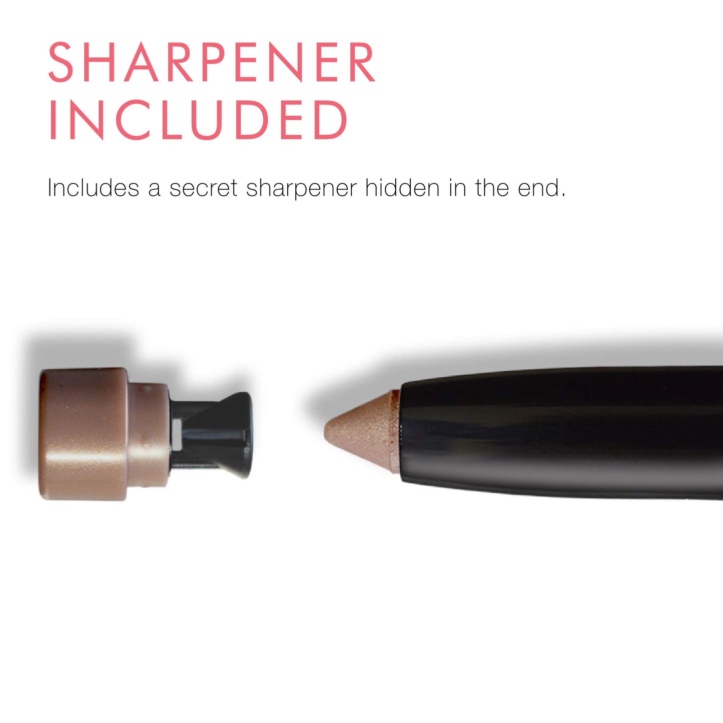 Beauty For Real Shadow Stx, Midnight Marathon - Universal Topaz Caramel Shimmer - Waterproof, Cream-to-Powder Eyeshadow Stick - Built-in Sharpener - 0.05 oz